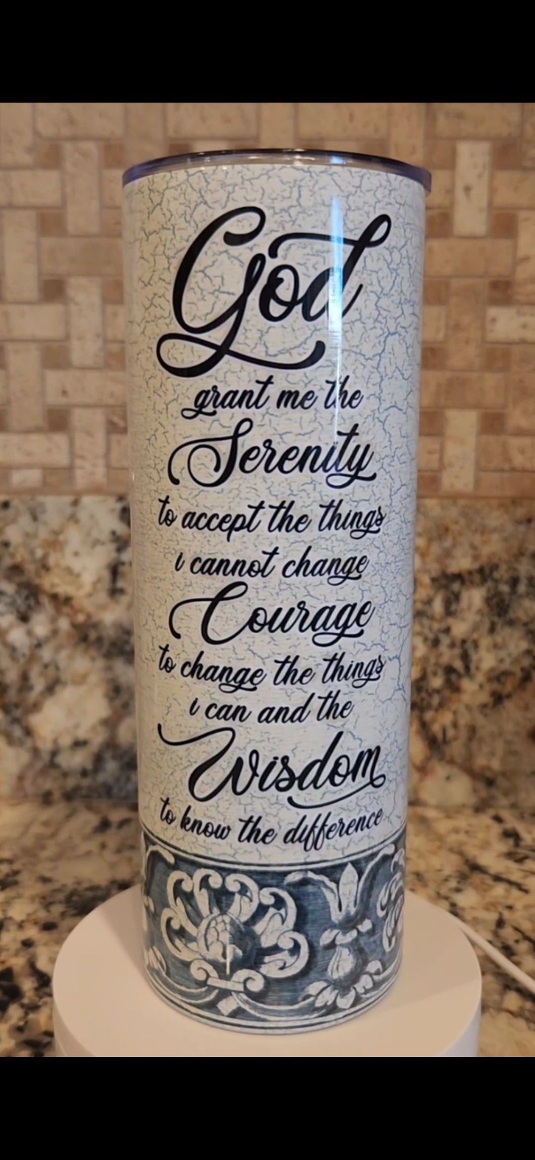 Serenity Prayer Tumbler (SCRIPT FONT)