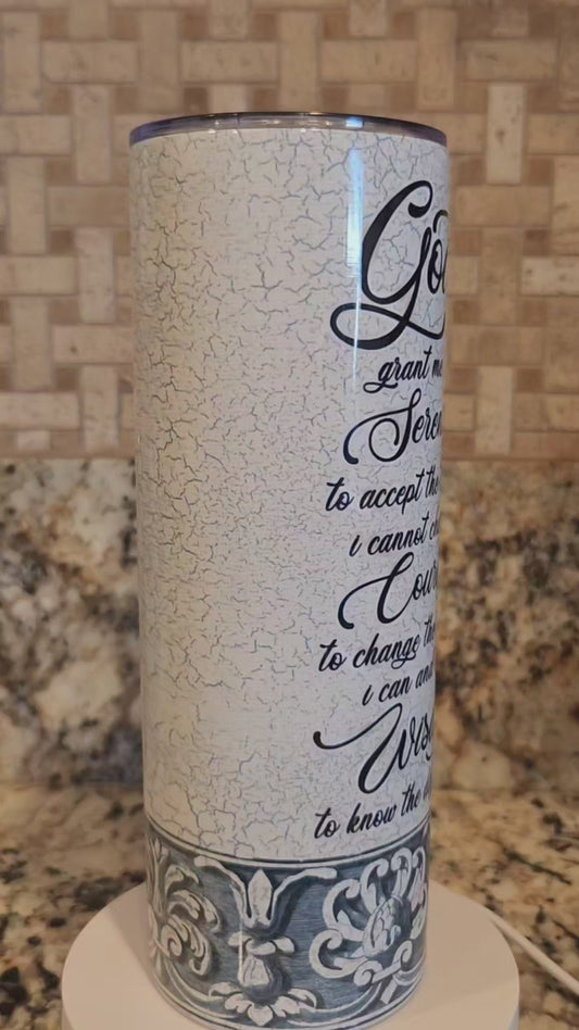 Serenity Prayer Tumbler (SCRIPT FONT)