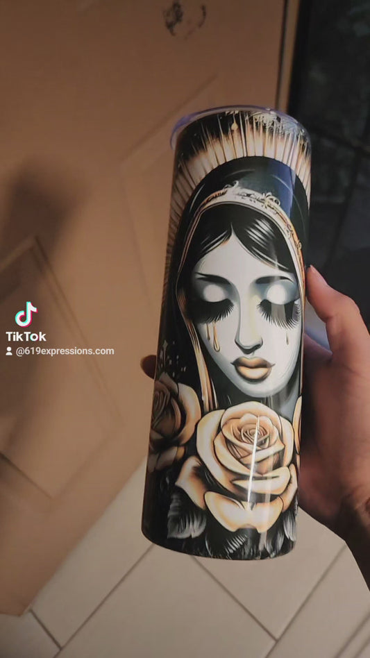 Golden Tears Virgencita Tumbler