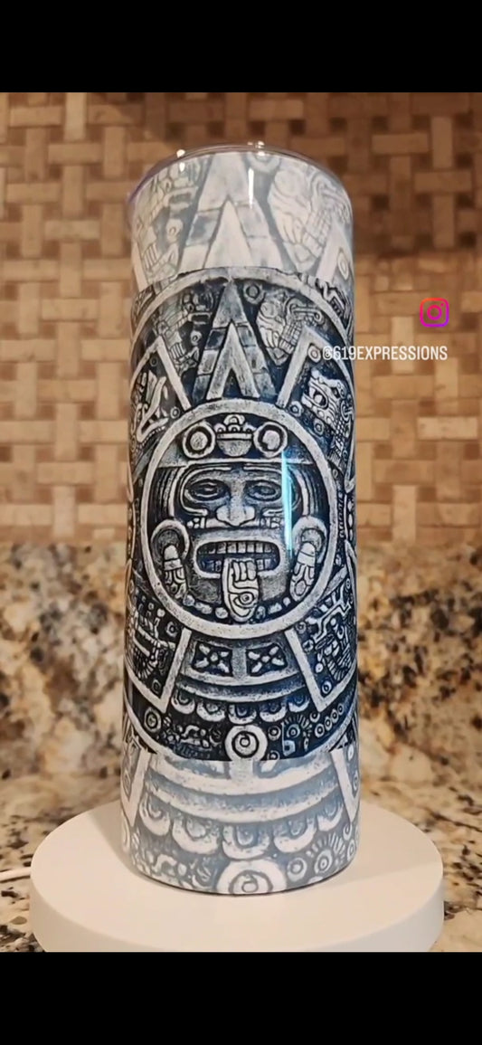 Tumbler with Aztec Calendar